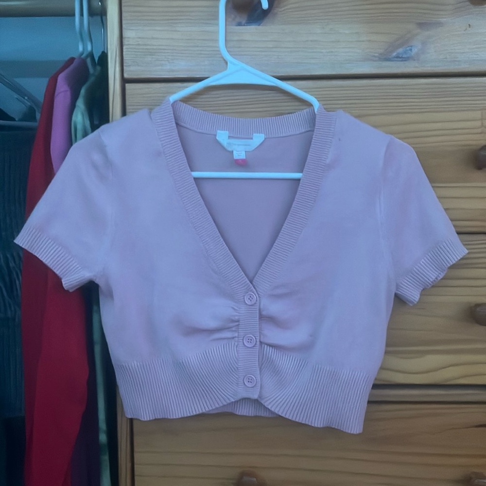 Pink Sweater Crop Top